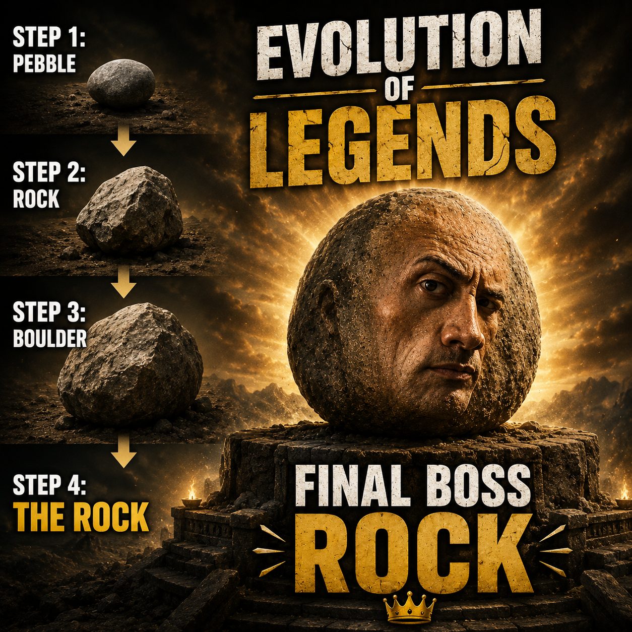 Evolution of legends: final boss Rock